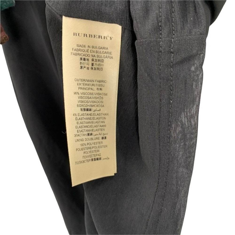 Burberry Black Stretch Jersey Long Sleeve V-Neck Tunic Top Size Small - Picture 9 of 9